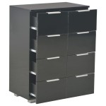 vidaXL Dulap, negru extralucios, 60x35x80 cm, lemn prelucrat