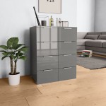 vidaXL Dulap, gri extralucios, 60x35x80 cm, lemn prelucrat vidaXL Dulap, gri extralucios, 60x35x80 cm, lemn prelucrat