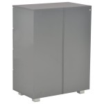 vidaXL Dulap, gri extralucios, 60x35x80 cm, lemn prelucrat vidaXL Dulap, gri extralucios, 60x35x80 cm, lemn prelucrat