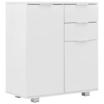vidaXL Dulap, alb extralucios, 71x35x80 cm, lemn prelucrat