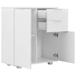 vidaXL Dulap, alb extralucios, 71x35x80 cm, lemn prelucrat