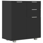 vidaXL Dulap, negru extralucios, 71x35x80 cm, lemn prelucrat