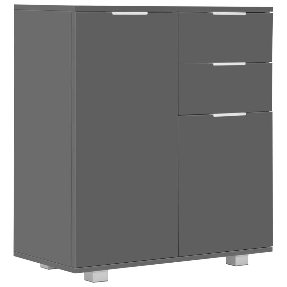 vidaXL Dulap, gri extralucios, 71x35x80 cm, lemn prelucrat