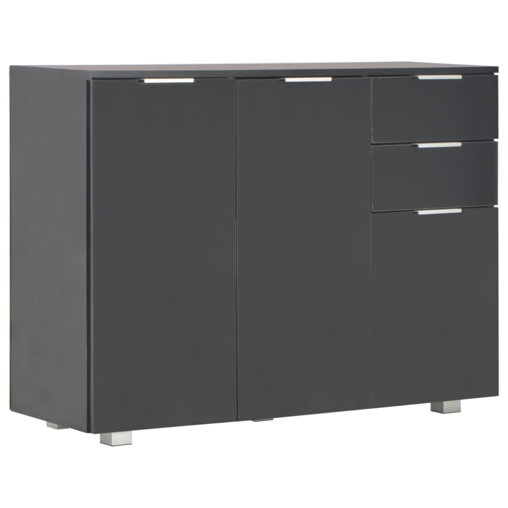 vidaXL Dulap, negru extralucios, 107x35x80,5 cm