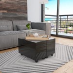 vidaXL Măsuță de cafea, negru extralucios, 60x60x35 cm lemn prelucrat vidaXL Măsuță de cafea, negru extralucios, 60x60x35 cm lemn prelucrat