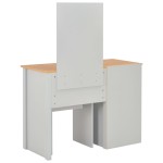 vidaXL Masă de toaletă cu oglindă și taburet, gri, 104x45x131 cm vidaXL Masă de toaletă cu oglindă și taburet, gri, 104x45x131 cm
