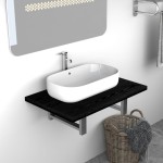 vidaXL Mobilier de baie, negru, 60 x 40 x 16,3 cm vidaXL Mobilier de baie, negru, 60 x 40 x 16,3 cm
