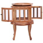 vidaXL Dulap cu vitrină, natural, 50x50x76 cm, lemn masiv de mahon