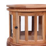 vidaXL Dulap cu vitrină, natural, 50x50x76 cm, lemn masiv de mahon