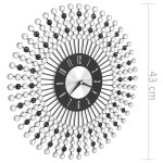 vidaXL Ceas de perete, negru, 43 cm, metal vidaXL Ceas de perete, negru, 43 cm, metal