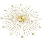 vidaXL Ceas de perete, auriu, 70 cm, metal vidaXL Ceas de perete, auriu, 70 cm, metal