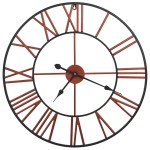 vidaXL Ceas de perete, roșu, 58 cm, metal vidaXL Ceas de perete, roșu, 58 cm, metal