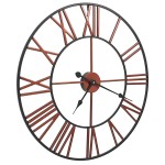 vidaXL Ceas de perete, roșu, 58 cm, metal vidaXL Ceas de perete, roșu, 58 cm, metal