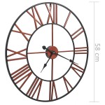 vidaXL Ceas de perete, roșu, 58 cm, metal vidaXL Ceas de perete, roșu, 58 cm, metal
