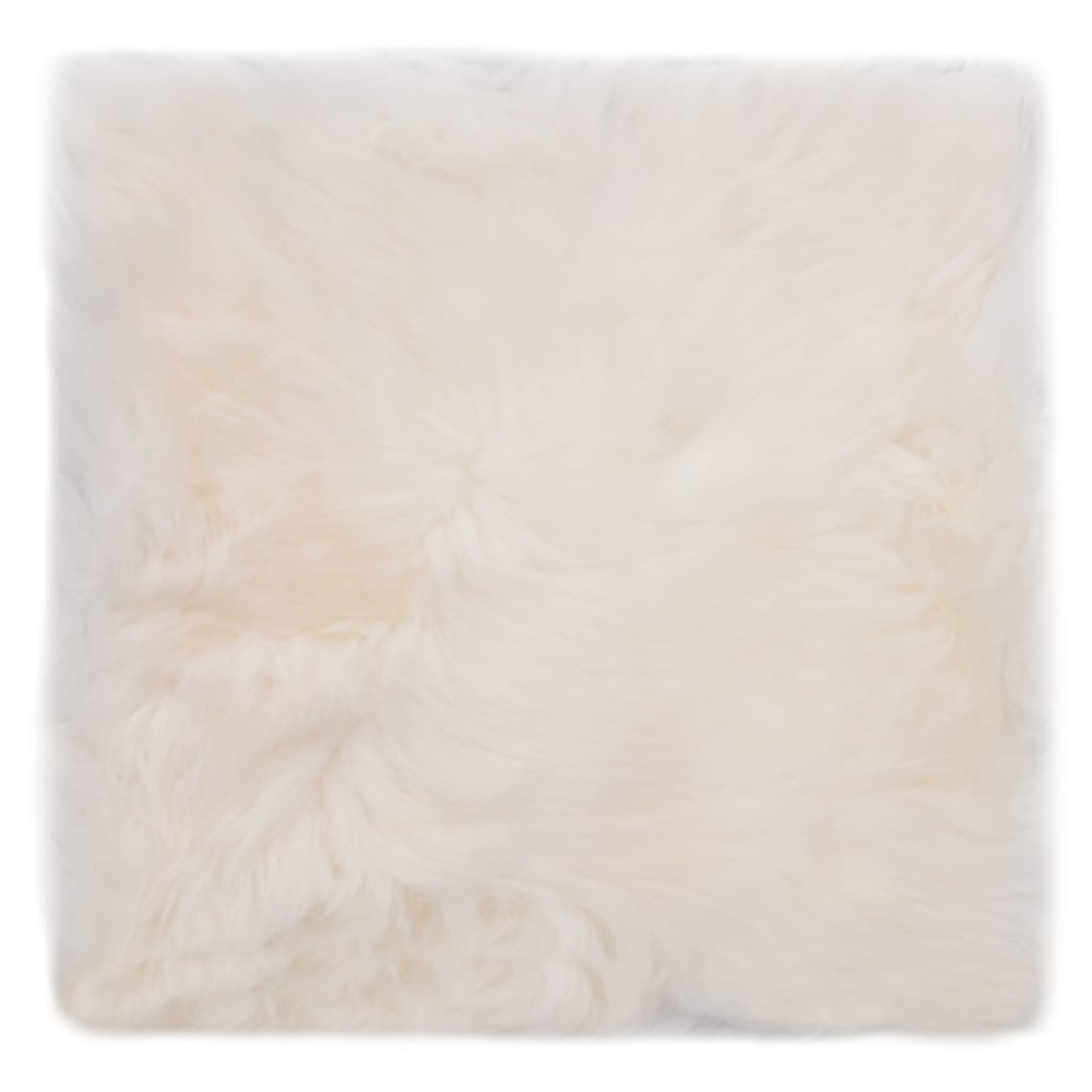 vidaXL Pernuțe de scaun, 2 buc, alb, 40x40 cm, piele naturală de oaie