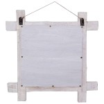 vidaXL Oglindă cu ramă din bușteni, alb, 70x70 cm, lemn masiv reciclat