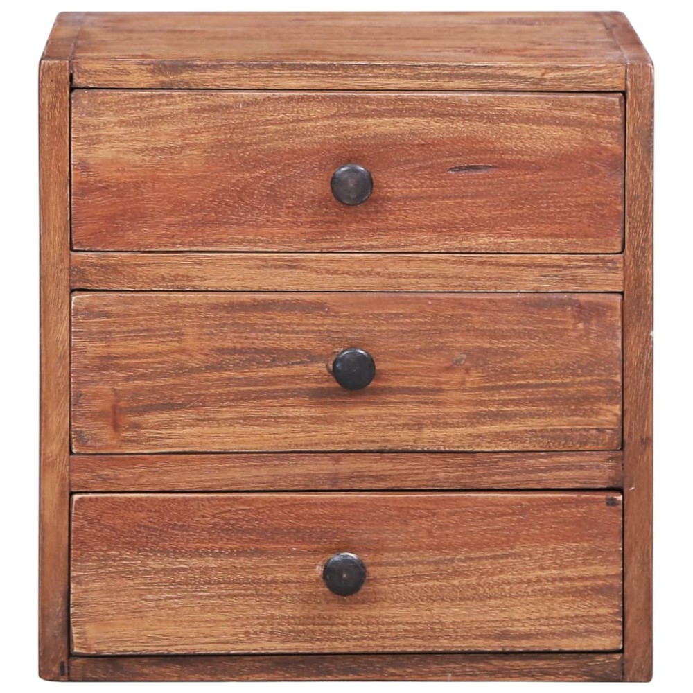 vidaXL Noptieră cu 3 sertare, 35x25x35 cm, lemn masiv de mahon