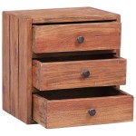 vidaXL Noptieră cu 3 sertare, 35x25x35 cm, lemn masiv de mahon vidaXL Noptieră cu 3 sertare, 35x25x35 cm, lemn masiv de mahon