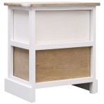 vidaXL Noptiere, 2 buc., alb & natural, 38x28x45 cm, lemn paulownia vidaXL Noptiere, 2 buc., alb & natural, 38x28x45 cm, lemn paulownia
