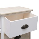 vidaXL Noptiere, 2 buc., alb & natural, 38x28x45 cm, lemn paulownia vidaXL Noptiere, 2 buc., alb & natural, 38x28x45 cm, lemn paulownia