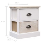 vidaXL Noptiere, 2 buc., alb & natural, 38x28x45 cm, lemn paulownia vidaXL Noptiere, 2 buc., alb & natural, 38x28x45 cm, lemn paulownia