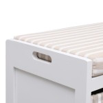 vidaXL Bancă de hol, alb, 70x33,5x45 cm, lemn de paulownia