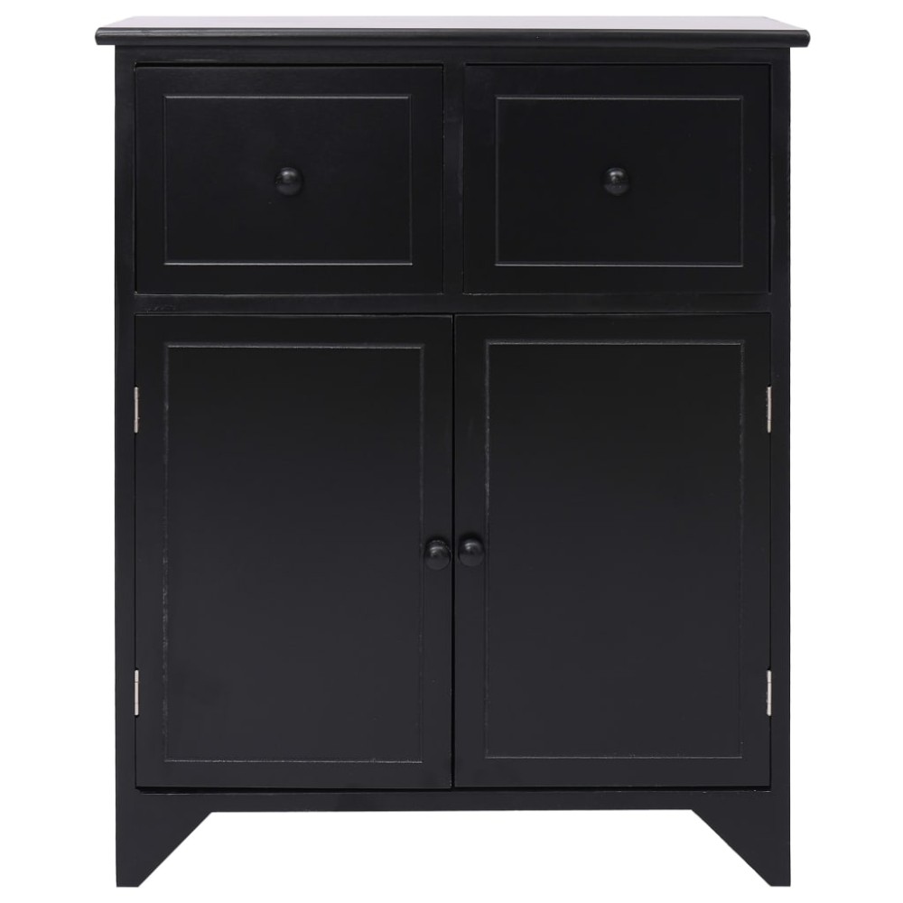 vidaXL Dulap lateral, negru, 60 x 30 x 75 cm, lemn de paulownia