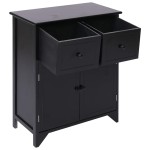 vidaXL Dulap lateral, negru, 60 x 30 x 75 cm, lemn de paulownia