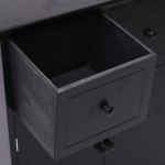 vidaXL Dulap lateral, negru, 60 x 30 x 75 cm, lemn de paulownia