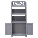 vidaXL Dulap de baie, gri, 46 x 24 x 116 cm, lemn de paulownia
