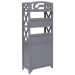 vidaXL Dulap de baie, gri, 46 x 24 x 116 cm, lemn de paulownia