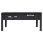 vidaXL Măsuță de cafea, negru, 100 x 50 x 45 cm, lemn