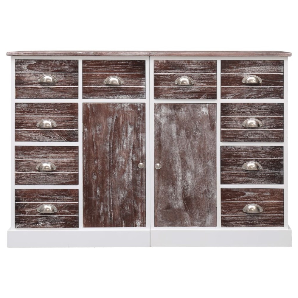 vidaXL Dulap cu 10 sertare, maro, 113 x 30 x 79 cm, lemn