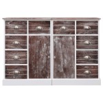 vidaXL Dulap cu 10 sertare, maro, 113 x 30 x 79 cm, lemn vidaXL Dulap cu 10 sertare, maro, 113 x 30 x 79 cm, lemn