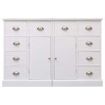 vidaXL Dulap cu 10 sertare, alb, 113 x 30 x 79 cm, lemn vidaXL Dulap cu 10 sertare, alb, 113 x 30 x 79 cm, lemn