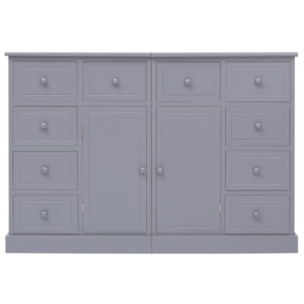 vidaXL Dulap cu 10 sertare, gri, 113x30x79 cm, lemn