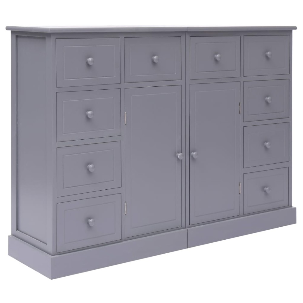 vidaXL Dulap cu 10 sertare, gri, 113x30x79 cm, lemn