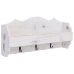 vidaXL Cuier de perete, alb, 50 x 10 x 23 cm, lemn vidaXL Cuier de perete, alb, 50 x 10 x 23 cm, lemn
