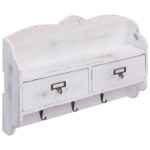 vidaXL Cuier de perete, alb, 50 x 10 x 34 cm, lemn vidaXL Cuier de perete, alb, 50 x 10 x 34 cm, lemn