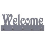 vidaXL Cuier de perete WELCOME, gri, 74 x 29,5 cm