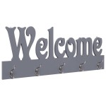 vidaXL Cuier de perete WELCOME, gri, 74 x 29,5 cm