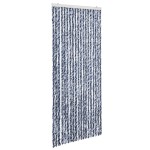 vidaXL Perdea de insecte, albastru, alb, argintiu, 56x185 cm, Chenille