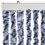 vidaXL Perdea de insecte, albastru, alb, argintiu, 56x185 cm, Chenille