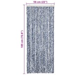 vidaXL Perdea de insecte, albastru, alb, argintiu, 56x185 cm, Chenille