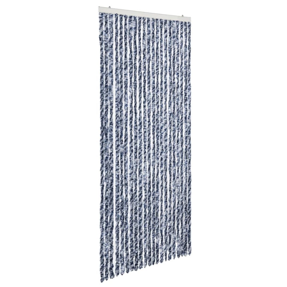 vidaXL Perdea de insecte, albastru, alb, argintiu, 90x220 cm, Chenille