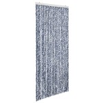 vidaXL Perdea de insecte, albastru, alb, argintiu, 90x220 cm, Chenille vidaXL Perdea de insecte, albastru, alb, argintiu, 90x220 cm, Chenille