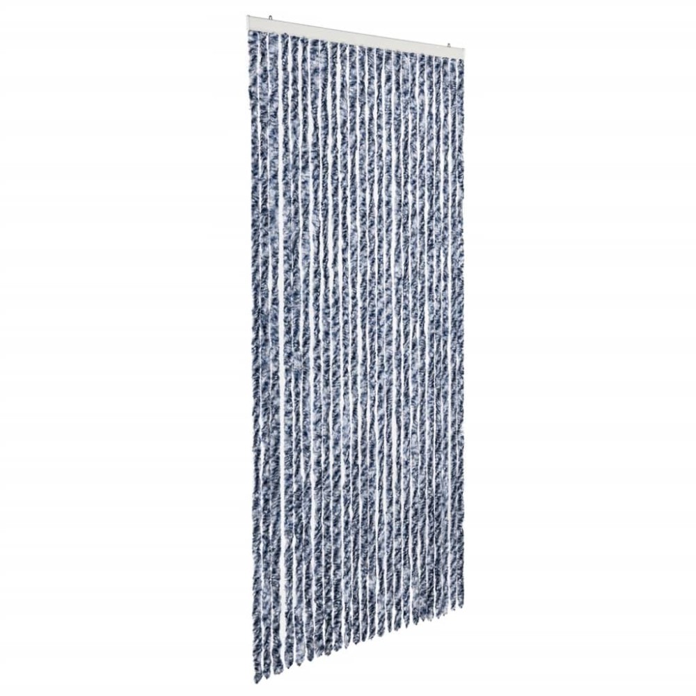 vidaXL Perdea de insecte, albastru, alb, argintiu, 100x220 cm Chenille