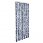 vidaXL Perdea de insecte, albastru, alb, argintiu, 100x220 cm Chenille