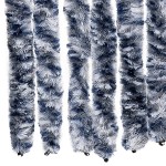 vidaXL Perdea de insecte, albastru, alb, argintiu, 100x220 cm Chenille