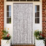 vidaXL Perdea pentru insecte, maro și bej, 90x220 cm, Chenille vidaXL Perdea pentru insecte, maro și bej, 90x220 cm, Chenille